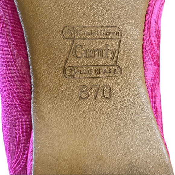 Daniel Green Vintage Comfy Slippers Hot Pink with Bows 1960s Size B70 - Picture 6 of 8